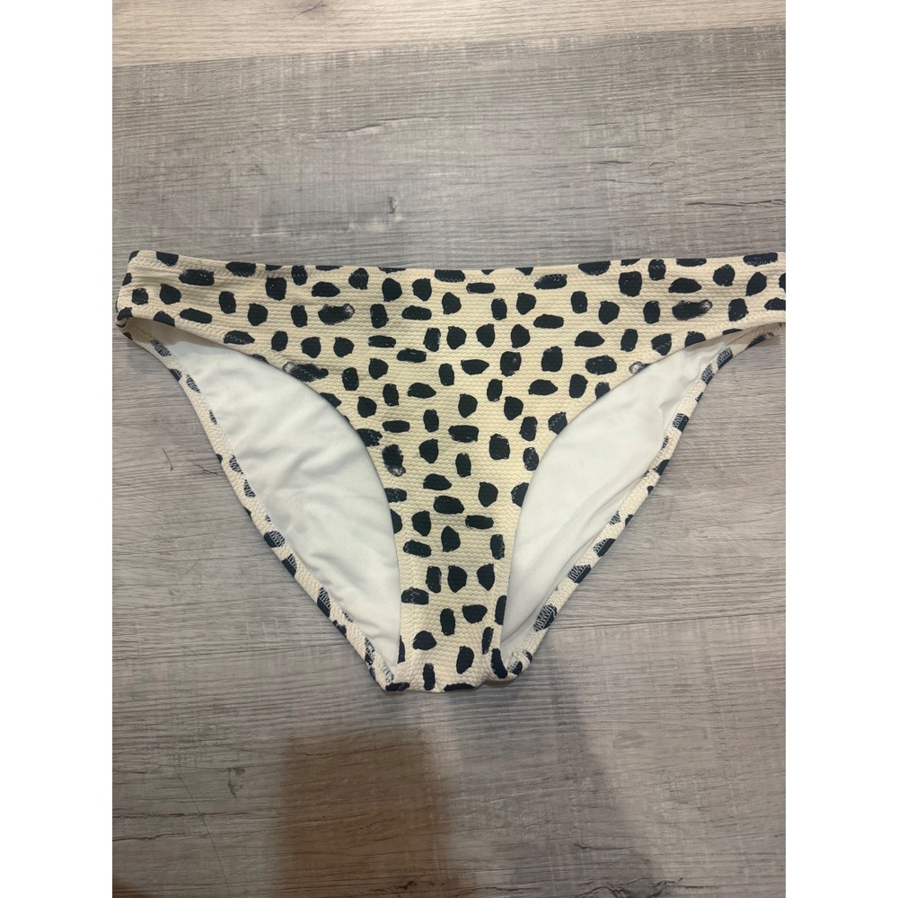 Aerie Textured Spotted Bikini Bottoms - Black & Creamโ Dalmatian Print (Size S)
